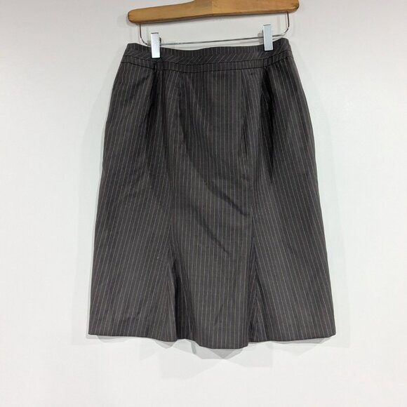 manoukian Lined Striped Pencil Skirt Tan Size 38 (France) Size 6 - Picture 3 of 4